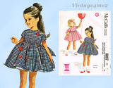 1960s Vintage McCalls Sewing Pattern 6897 Darlin Helen Lee Girls Party Dress Sz 3