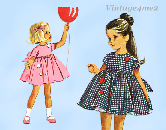 1960s Vintage McCalls Sewing Pattern 6897 Darlin Helen Lee Girls Party Dress Sz 3