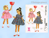 1960s Vintage McCalls Sewing Pattern 6897 Darlin Helen Lee Girls Party Dress Sz 3