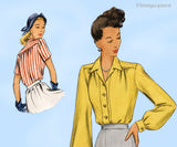 McCall's 6924: 1940s Lovely Misses Casual Blouse Sz 34 B Vintage Sewing Pattern