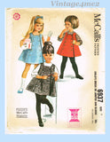 1960s Vintage McCalls Sewing Pattern 6937 Cute Helen Lee Girls Jumper Dress Sz6