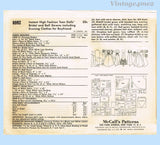 1960s Vintage McCalls Sewing Pattern 6992 11 1/2 Barbie & Ken Doll Clothes Set