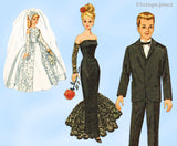 1960s Vintage McCalls Sewing Pattern 6992 11 1/2 Barbie & Ken Doll Clothes Set