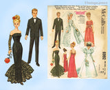 1960s Vintage McCalls Sewing Pattern 6992 11 1/2 Barbie & Ken Doll Clothes Set