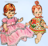 1960s Vintage McCalls Sewing Pattern 6993 Cute 8-10 Inch Baby Pebbles Doll Clothes