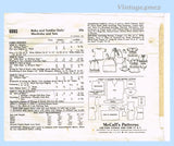 1960s Vintage McCalls Sewing Pattern 6993 Cute 12-15 Inch Baby Pebbles Doll Clothes