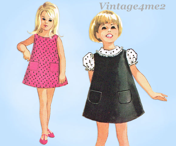 1960s Vintage McCalls Sewing Pattern 7358 Cute Helen Lee Baby Girls Dress Size 2