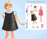 1960s Vintage McCalls Sewing Pattern 7358 Cute Helen Lee Baby Girls Dress Size 2