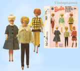 1960s Vintage McCalls Sewing Pattern 7431 Uncut 11.5in Barbie Doll Clothes with Sweater
