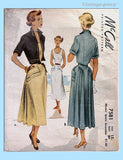 1940s Vintage McCall Sewing Pattern 7581 Misses New Look Sun Dress Sz 30 B