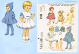 1960s Vintage McCalls Sewing Pattern 7592 12in Teenie Weenie Tiny Tears Doll Clothes