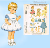 1960s Vintage McCalls Sewing Pattern 7592 Teenie Weenie 9inch Tiny Tears Doll Clothes