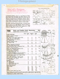 1960s Vintage McCalls Sewing Pattern 7592 Teenie Weenie 9inch Tiny Tears Doll Clothes