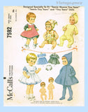 Original 1964 McCall Pattern No. 7592 - Baby and Toddler Doll Wardrobe