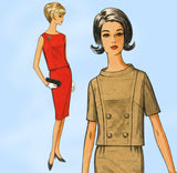 McCall's 7618: 1960s Easy Misses Two Piece Dress Sz 31.5 B Vintage Sewing Pattern