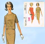 McCall's 7618: 1960s Easy Misses Two Piece Dress Sz 31.5 B Vintage Sewing Pattern