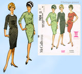 McCall's 7624: 1960s Easy Misses Proportional Dress Sz 34 B Vintage Sewing Pattern