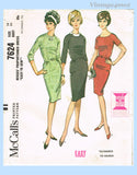 Original 1964 McCall's Pattern No. 7624 - Misses' Proportioned Dress