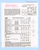 McCall's 7624: 1960s Easy Misses Proportional Dress Sz 34 B Vintage Sewing Pattern