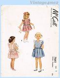 1940s Vintage McCall Sewing Pattern 7641 Baby Girls Pinafore Sun Dress Size 1
