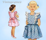 1940s Vintage McCall Sewing Pattern 7641 Baby Girls Pinafore Sun Dress Size 1