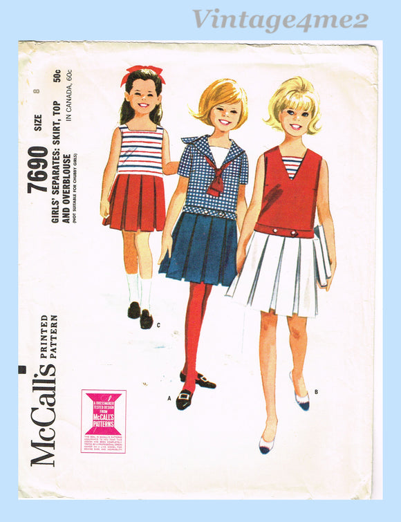 1960s Vintage McCalls Sewing Pattern 7690 Helen Lee Girls Sailor
