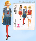 1960s Vintage McCalls Sewing Pattern 7690 Helen Lee Girls Sailor Suit Sz 8