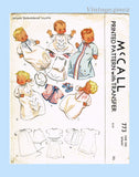 1940s Vintage McCall Sewing Pattern 773 Sweet Infants Embroidered Layette Set