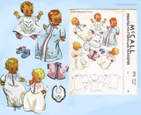 1940s Vintage McCall Sewing Pattern 773 Sweet Infants Embroidered Layette Set
