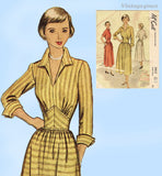 1940s Vintage McCall Sewing Pattern 7917 Junior Misses Dress Fitted Waist 29 B