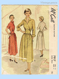 1940s Vintage McCall Sewing Pattern 7917 Junior Misses Dress Fitted Waist 29 B