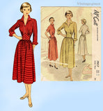 1940s Vintage McCall Sewing Pattern 7917 Junior Misses Dress Fitted Waist 29 B