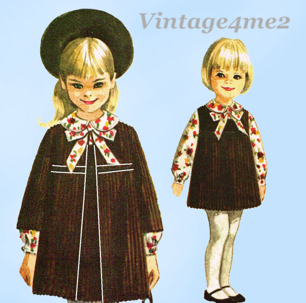 1960s Vintage McCall's Sewing Pattern 7947 Helen Lee Toddler Girls Dress Size 5