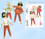1950s Vintage McCalls Sewing Pattern 7955 Toddler Girls Helen Lee Top & Pants Sz 2