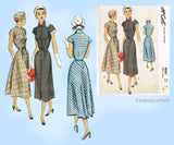 1950s Vintage McCall Sewing Pattern 8067 Chic Afternoon Dress Sz 34 B UNCUT