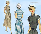 1950s Vintage McCall Sewing Pattern 8067 Chic Afternoon Dress Sz 34 B UNCUT