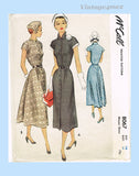 1950s Vintage McCall Sewing Pattern 8067 Chic Afternoon Dress Sz 34 B UNCUT