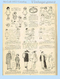 1910s Vintage McCall Sewing Pattern 8090 18 Inch Little Girl Doll Clothes Set