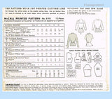 1950s Vintage McCall Sewing Pattern 8193 Misses Sexy Dressy Summer Blouse Sz 34