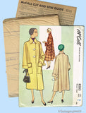 1950s Vintage McCall Sewing Pattern 8203 Chic Ladies Dress Coat  Sz 34 B UNCUT