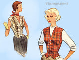 1950s Vintage McCalls Sewing Pattern 8228 Classic Fitted Vest Blouse Uncut 34 B