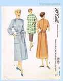 1950s Vintage McCall Sewing Pattern 8232 Back Wrap Around Dress Sz 34 B UNCUT