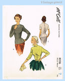 1950s Vintage McCalls Sewing Pattern 8236  High Fashion Blouse Uncut 34 B
