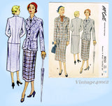 1950s Vintage McCall Sewing Pattern 8253 Chic Classic Ladies Suit Sz 34 B UNCUT