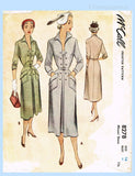 1950s Vintage McCall Sewing Pattern 8278 Stunning Misses Street Dress Size 34 B