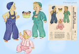 1940s Vintage McCall Sewing Pattern 832 Sweet Toddler's Applique Overalls Sz 3