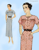 1930s Vintage McCall Sewing Pattern 8339 Uncut Womens Street Dress Sz 42 B