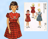 1950s Vintage McCalls Sewing Pattern 8401 Charming Toddler Girls Dress Size 4