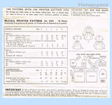 1950s Vintage McCalls Sewing Pattern 8401 Charming Toddler Girls Dress Size 4