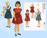 1950s Vintage McCalls Sewing Pattern 8401 Charming Toddler Girls Dress Size 4